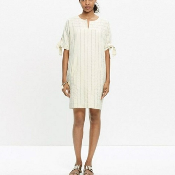 Madewell Dresses & Skirts - Madewell Tie Sleeve Striped Cotton Dress Small